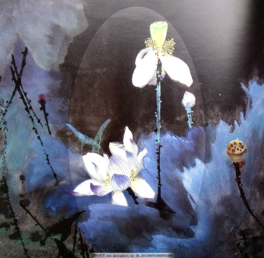 是副水墨画的四尺; 荷花意境水墨画_高清荷花水墨画壁纸_水墨画荷花