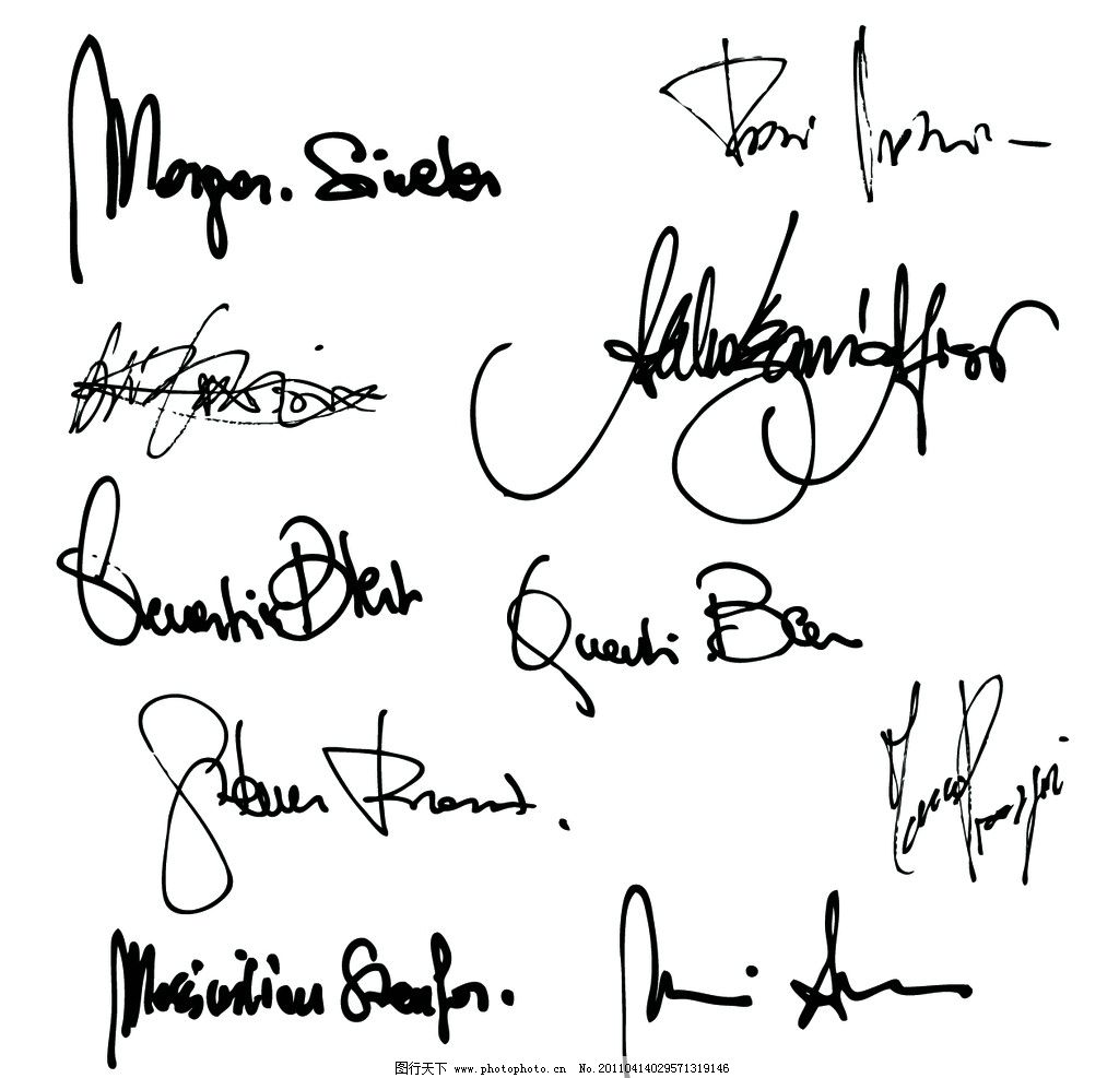 签名图片,英文签名 矢量 广告设计矢量素材-图