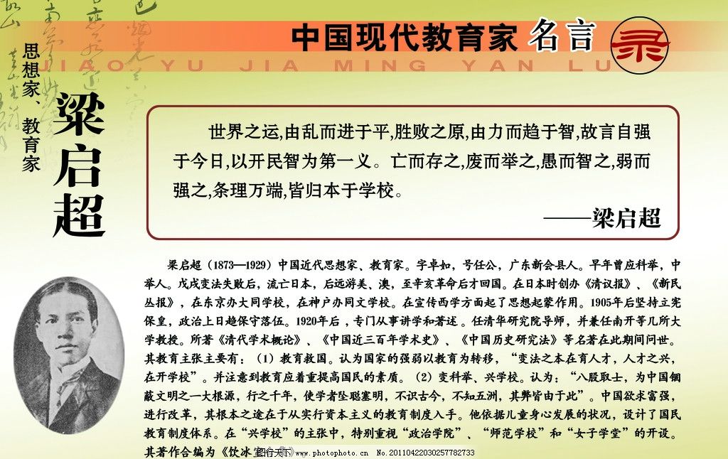 中国现代教育家名言展板图片