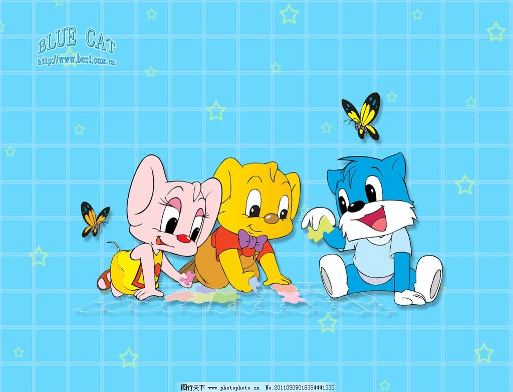 蓝猫粘贴画图片展示