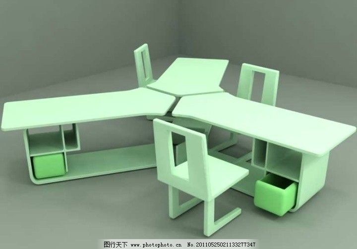 组合办公桌3Dmax图片