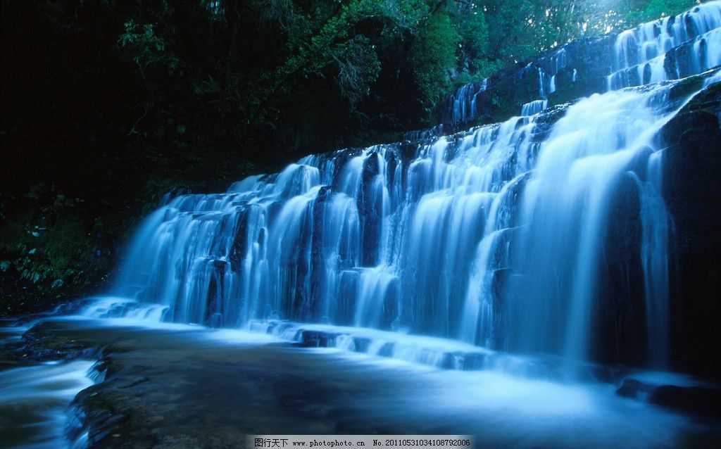 瀑布 动感水流 山水 绿色 自然 生态 自然风景 自然景观 自然风光