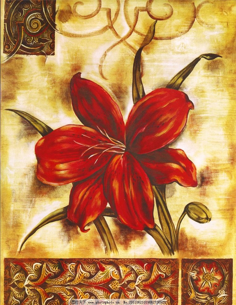 设计花卉 花卉绘画 花卉素材 抽象花卉 油画花卉 装饰画 欧式花卉 壁画花卉 花卉风景 绘画书法 文化艺术 设计 260DPI JPG