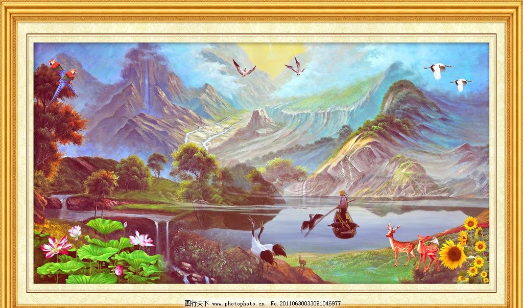 油画风景 中堂画 风景壁画 油画 壁画 山水画 瀑布 山水风景 瀑布风景 山水 风景画 自然风景 风景 客厅画 黄果树瀑布 黄果树 大厅画 风水画 家居装饰画 室内装饰画 室内装饰 休闲场所装饰 画框 相框 镜框 边框 山水挂画 山水壁挂 挂画 墙画 年画 飞鸟 建筑 仙鹤 蓝天 花草 树木 大海 椰树 注视 远眺 欧州 鹿 中堂壁画 PSD分层素材 源文件 100DPI PSD
