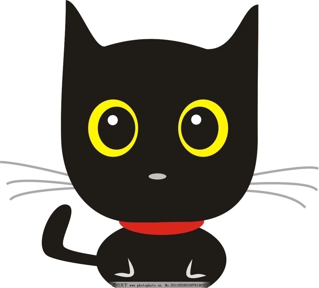 卡通黑猫图片素材-编号07859588-图行天下