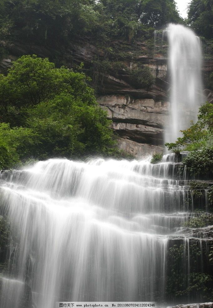 瀑布 動感水流 山水 綠色 自然 生態 自然風景 自然景觀 自然風光